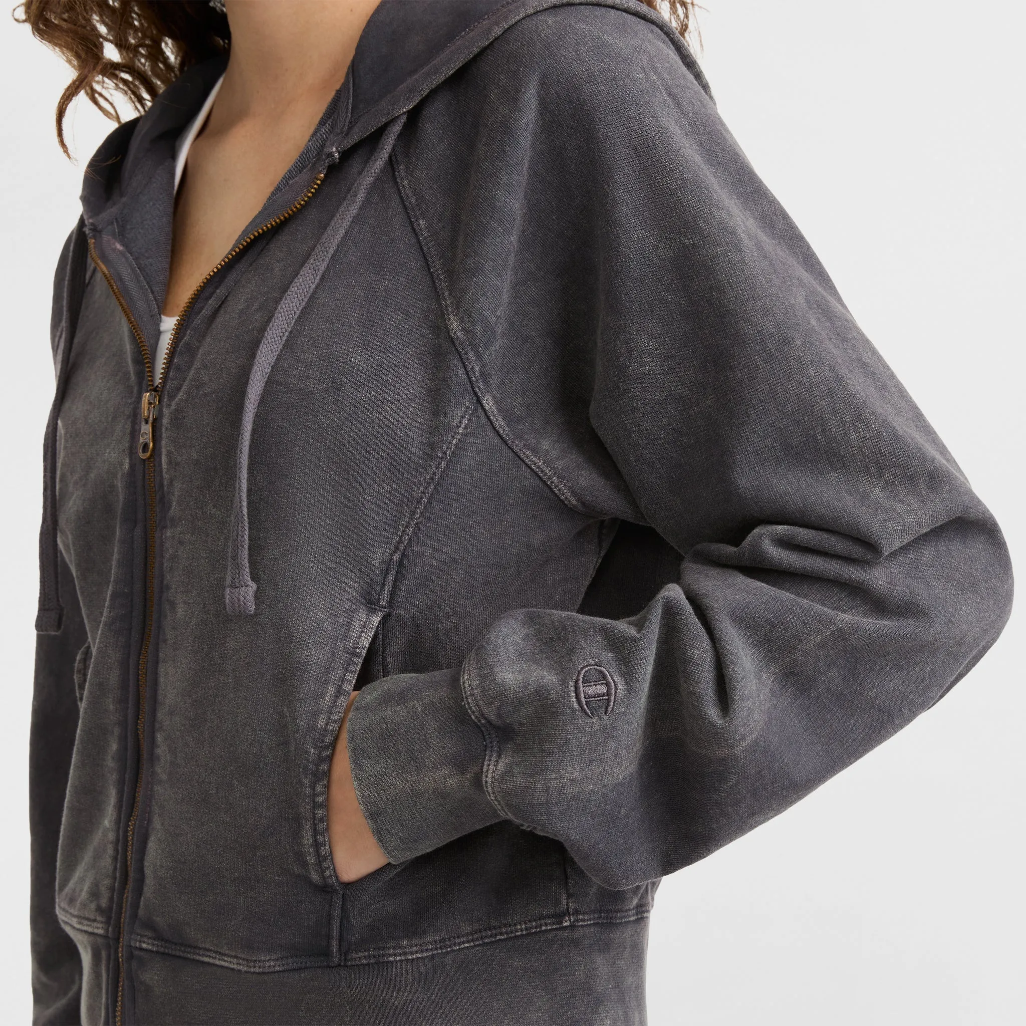 Vintage Wash Zip-Up Hoodie, C Logo sold by Champion product image thumbnail 3