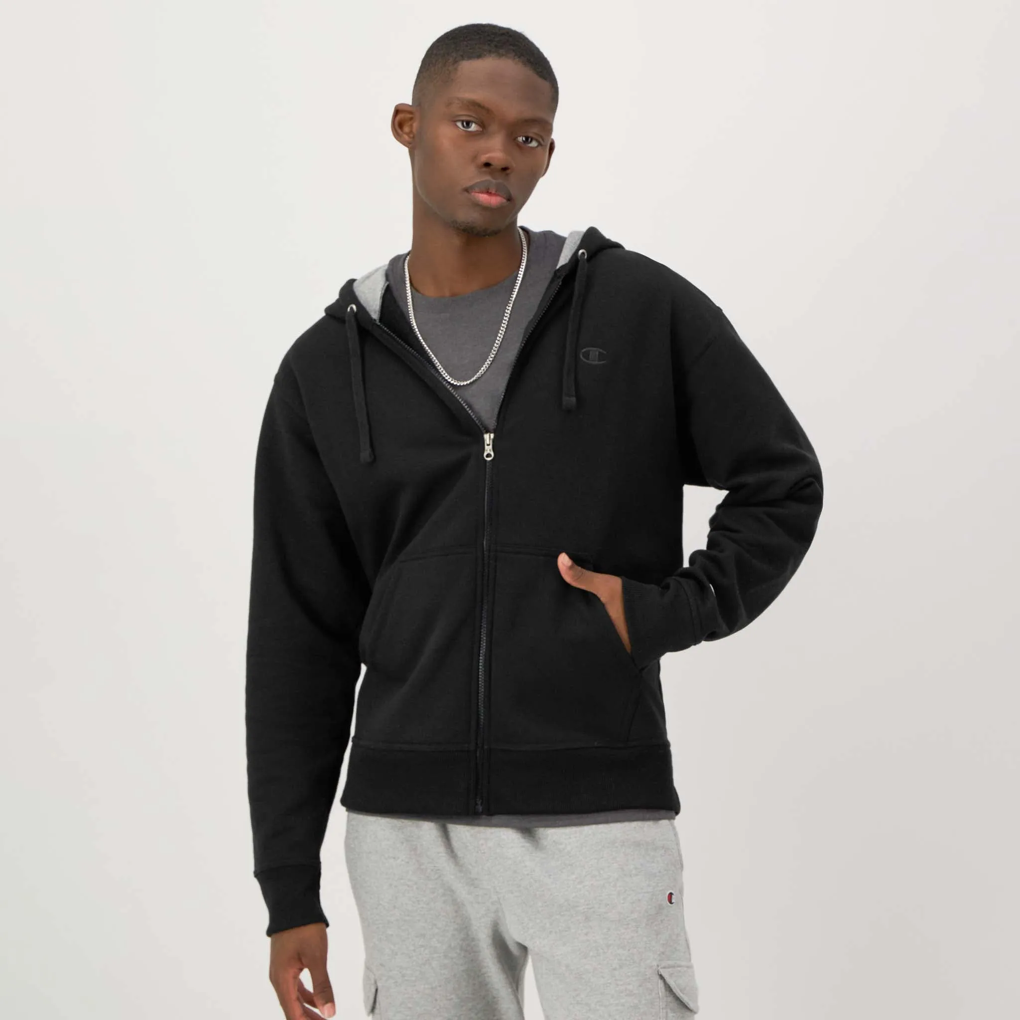 Powerblend Full-Zip Hoodie, C Logo sold by Champion