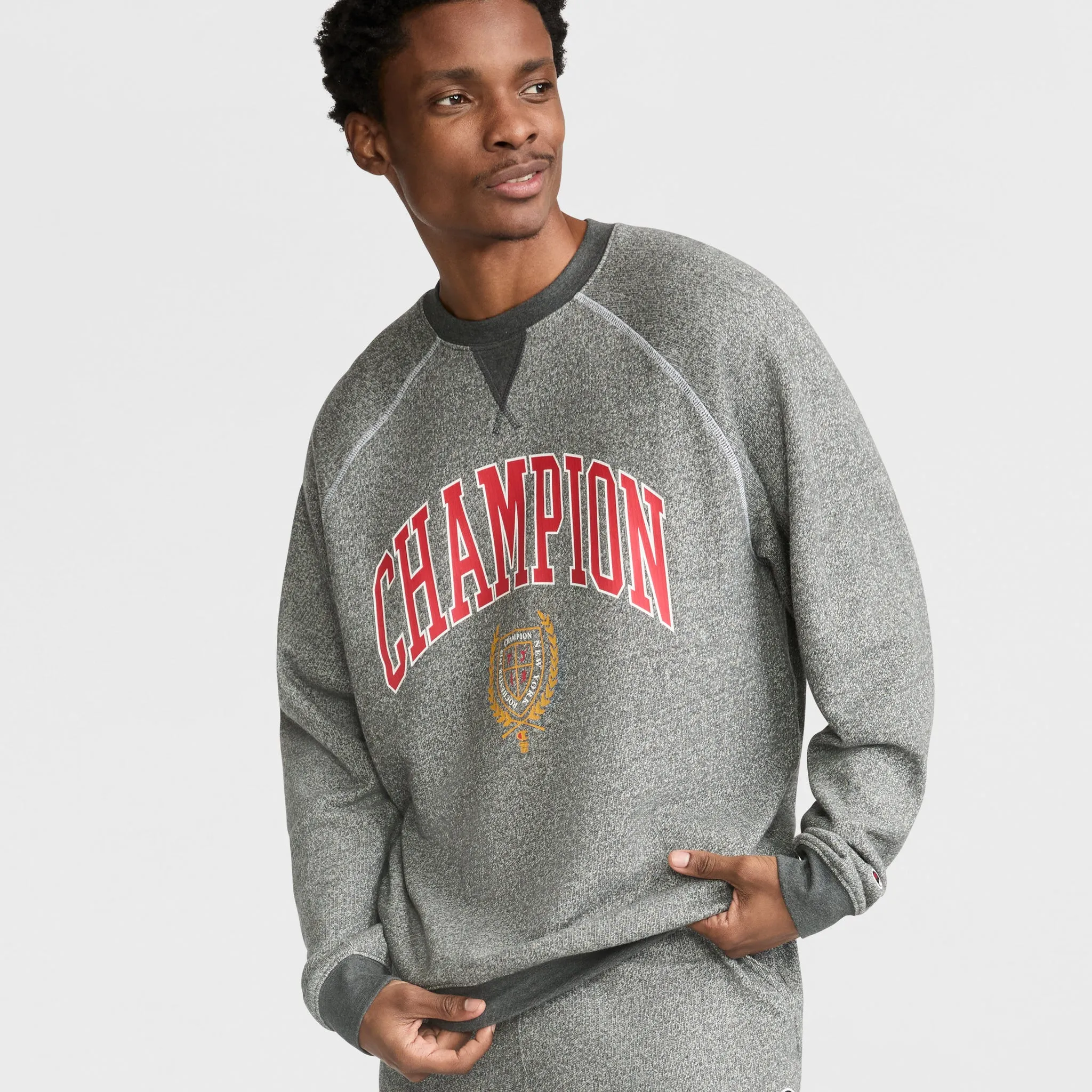 Yearbook Raglan Crewneck Sweatshirt, Champion Crest sold by Champion