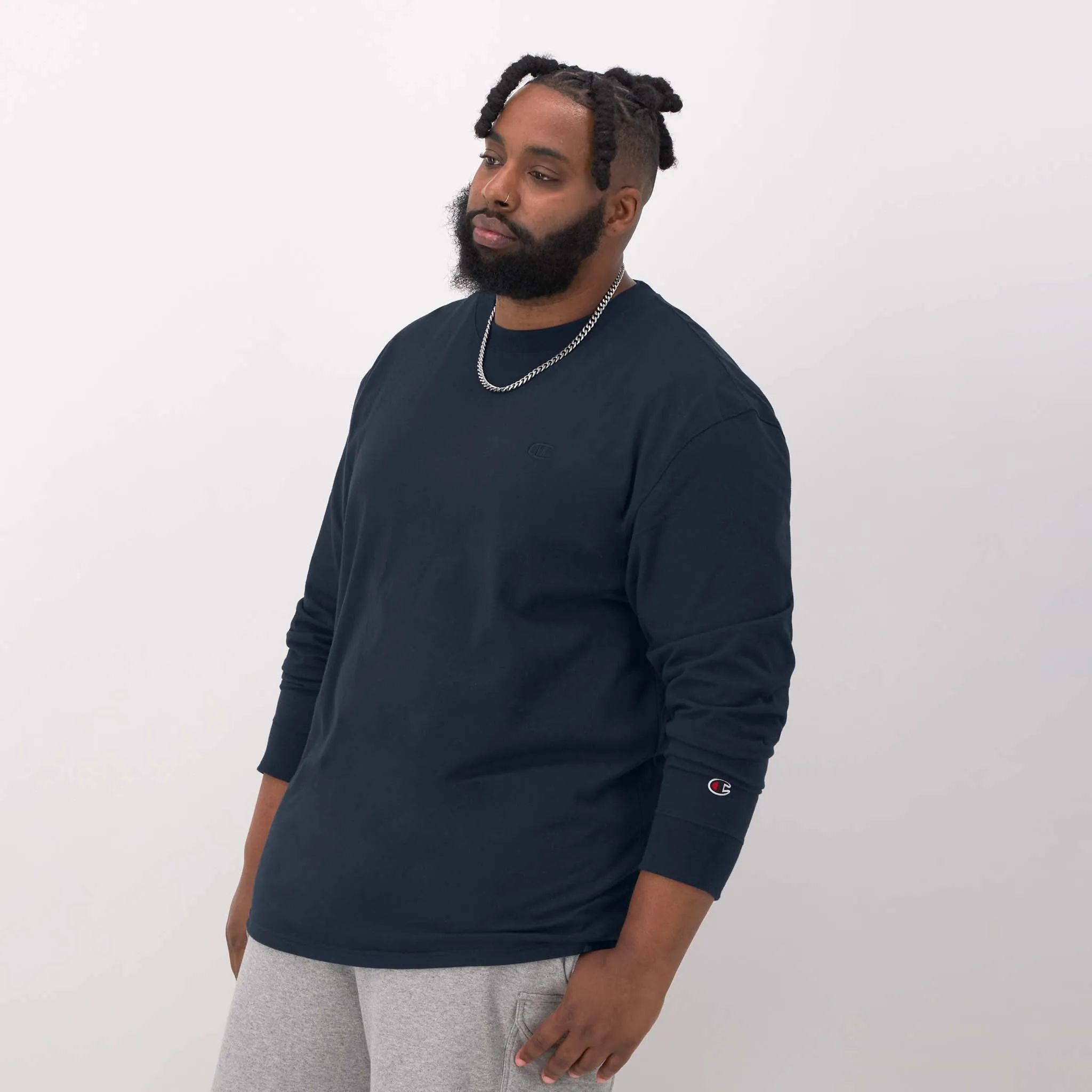 Classic Long-Sleeve T-Shirt, Embroidered C Logo - Big & Tall sold by Champion product image thumbnail 2