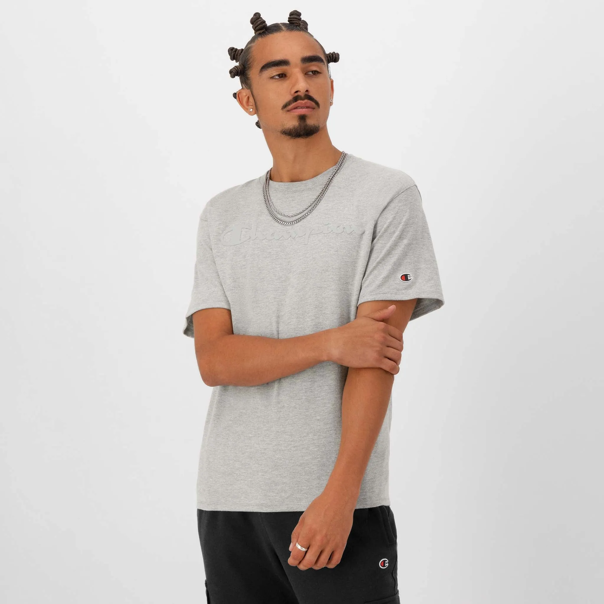 Classic Graphic T-Shirt, Tonal Script Logo sold by Champion
