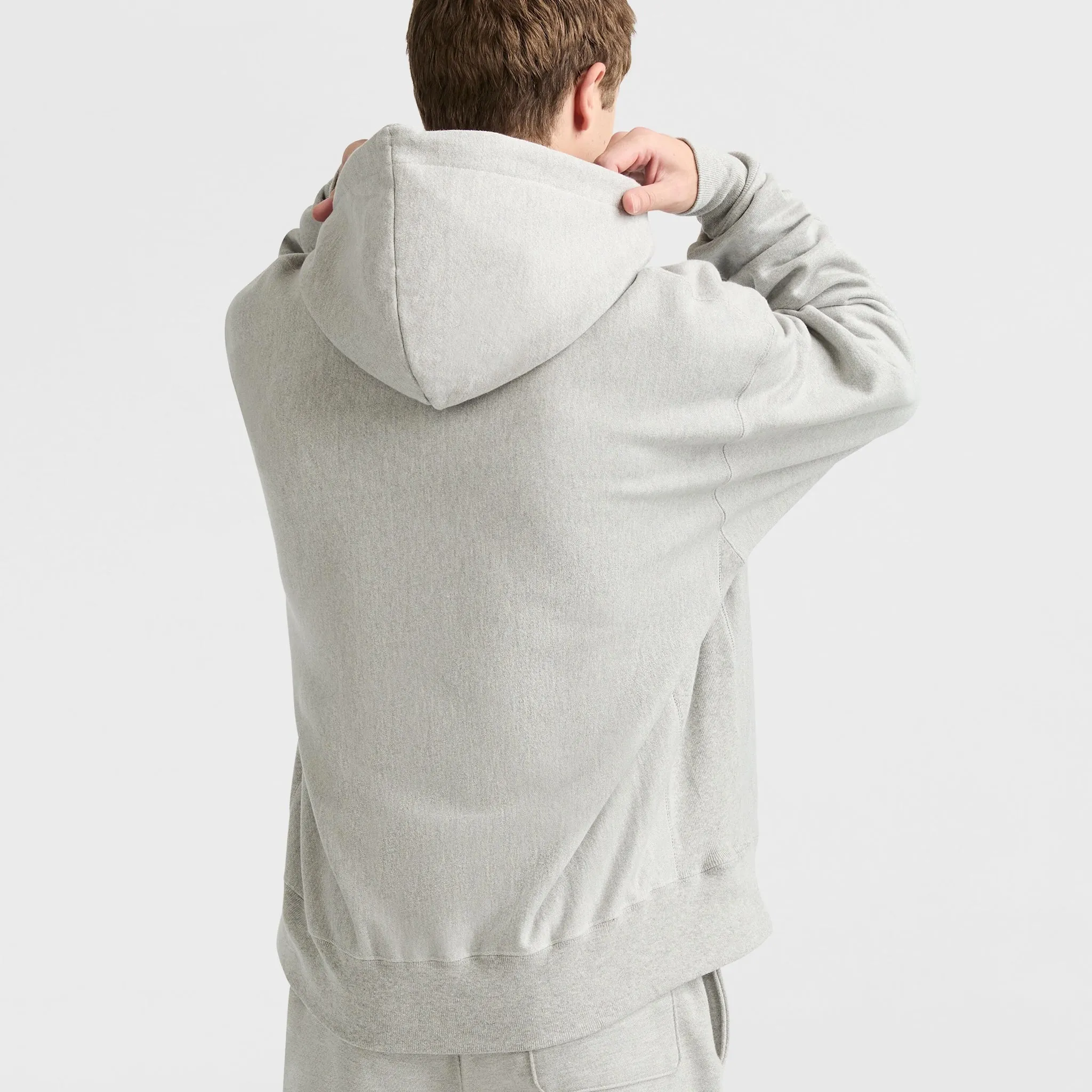 Reverse Weave Hoodie, White Vintage Script Logo sold by Champion product image thumbnail 2