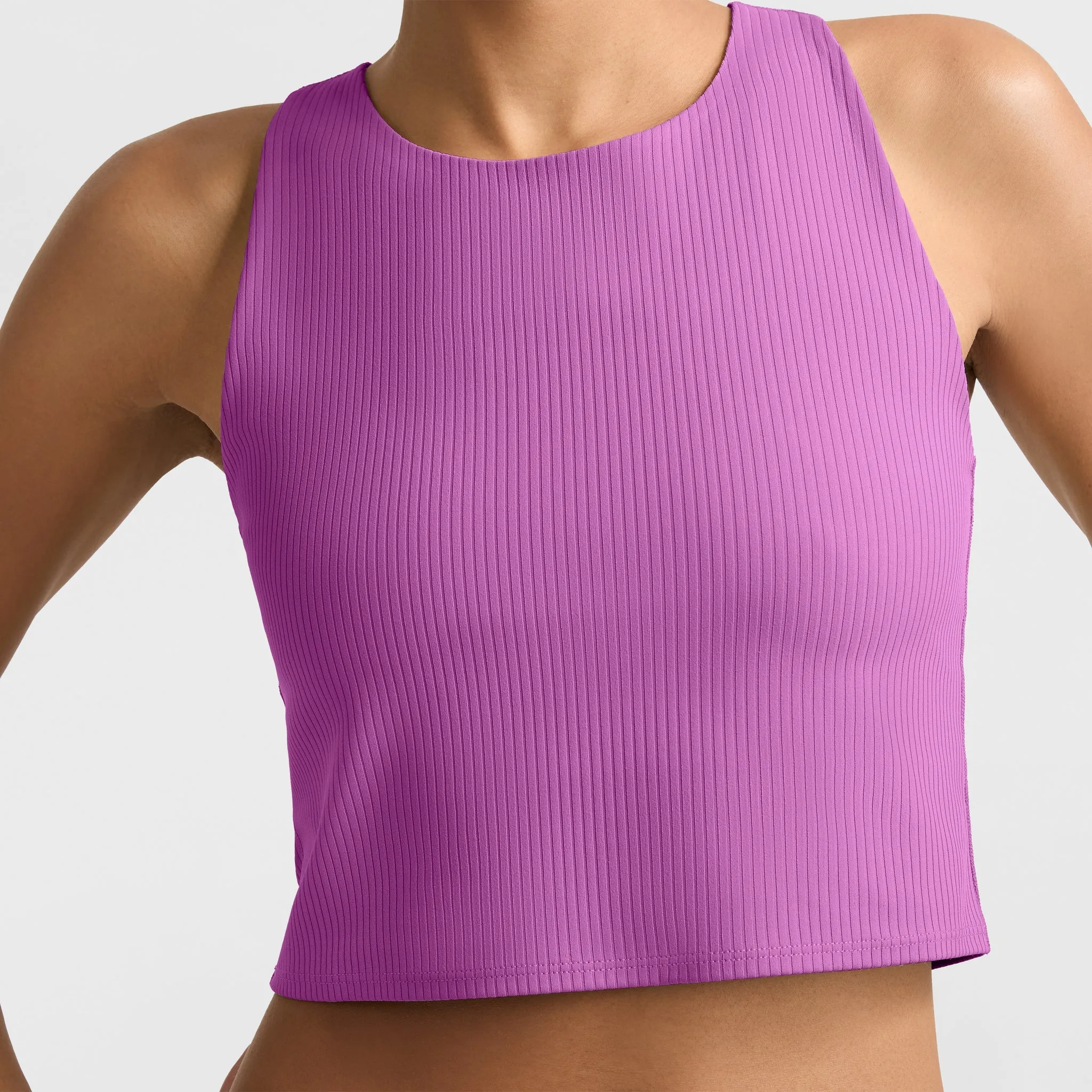 Soft Touch Ribbed Cropped Tank Top, C Logo sold by Champion product image thumbnail 3