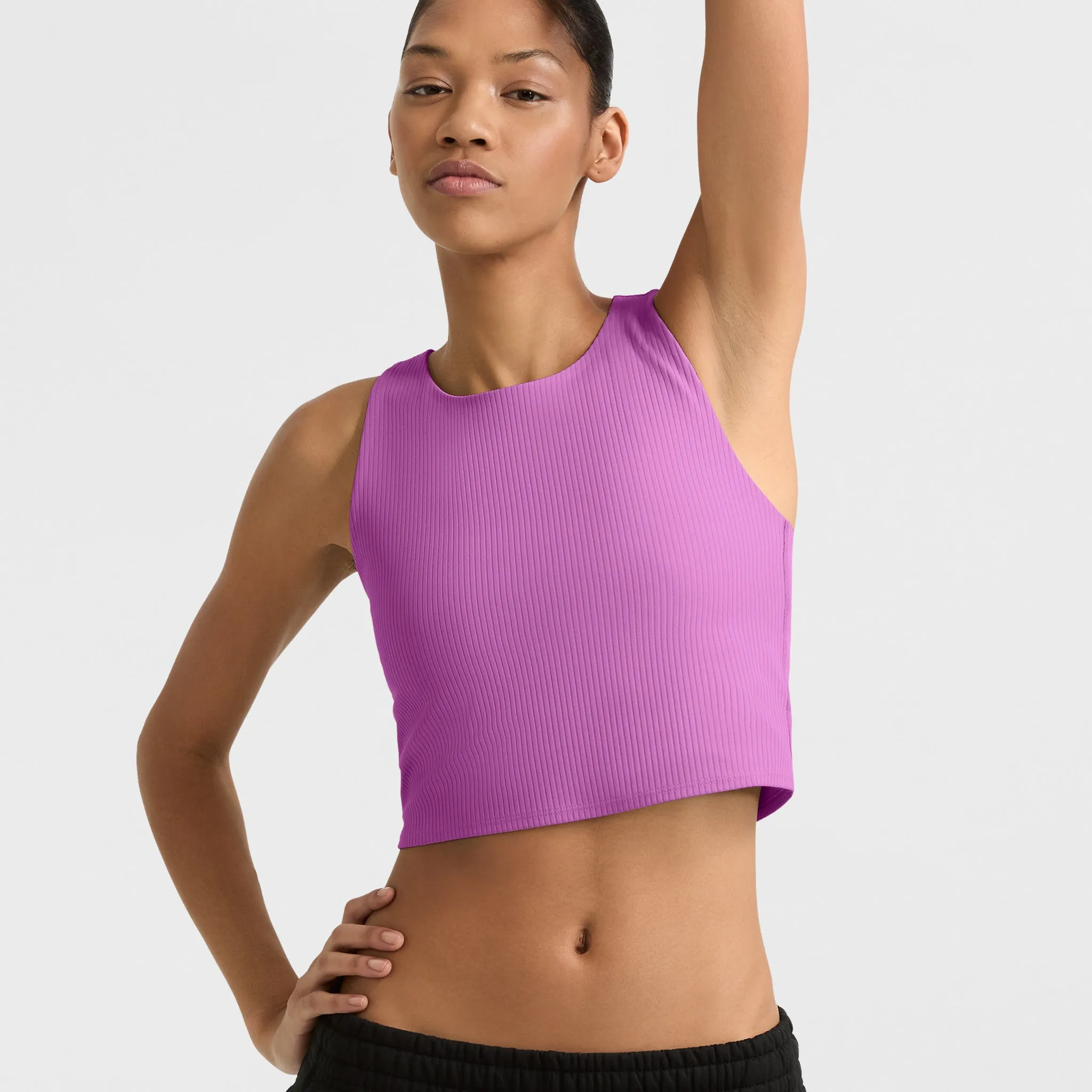 Soft Touch Ribbed Cropped Tank Top, C Logo sold by Champion