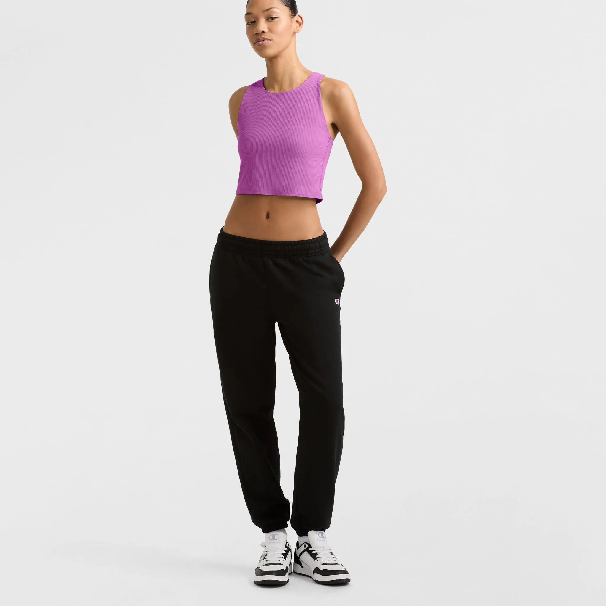Soft Touch Ribbed Cropped Tank Top, C Logo sold by Champion product image thumbnail 5