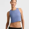 Soft Touch Ribbed Cropped Tank Top, C Logo sold by Champion