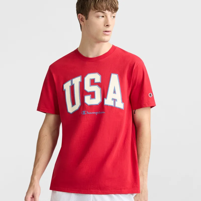 Classic Graphic T-Shirt, USA Block Logo made by Champion