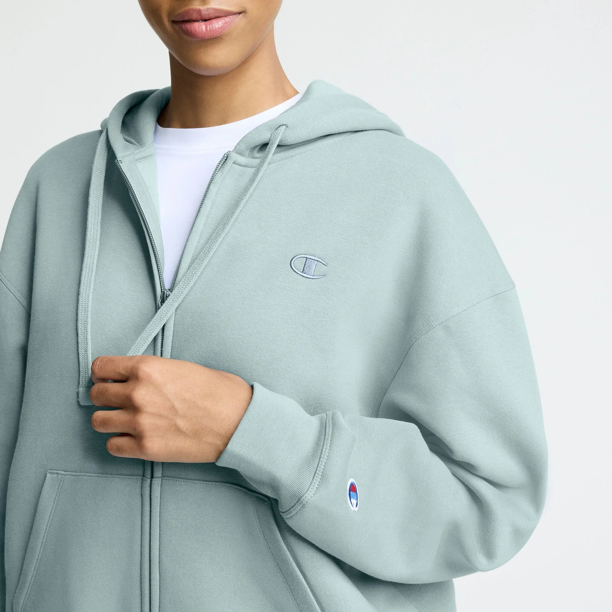 Powerblend Zip-Up Hoodie, C Logo sold by Champion product image thumbnail 3