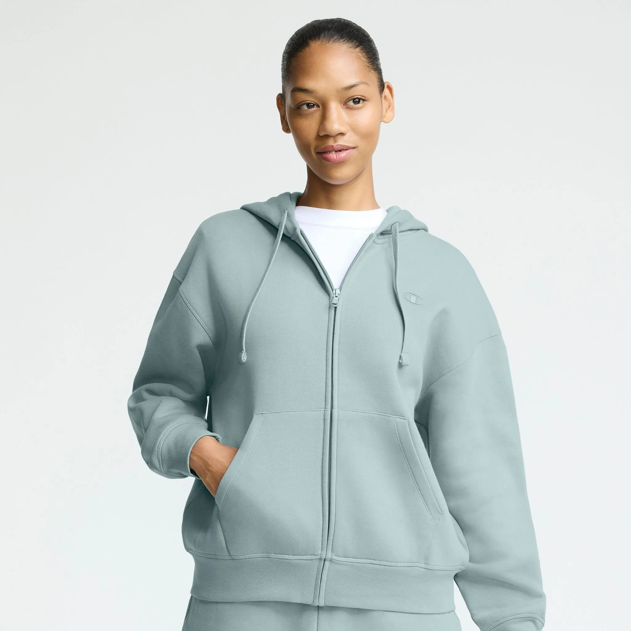 Powerblend Zip-Up Hoodie, C Logo sold by Champion product image thumbnail 2