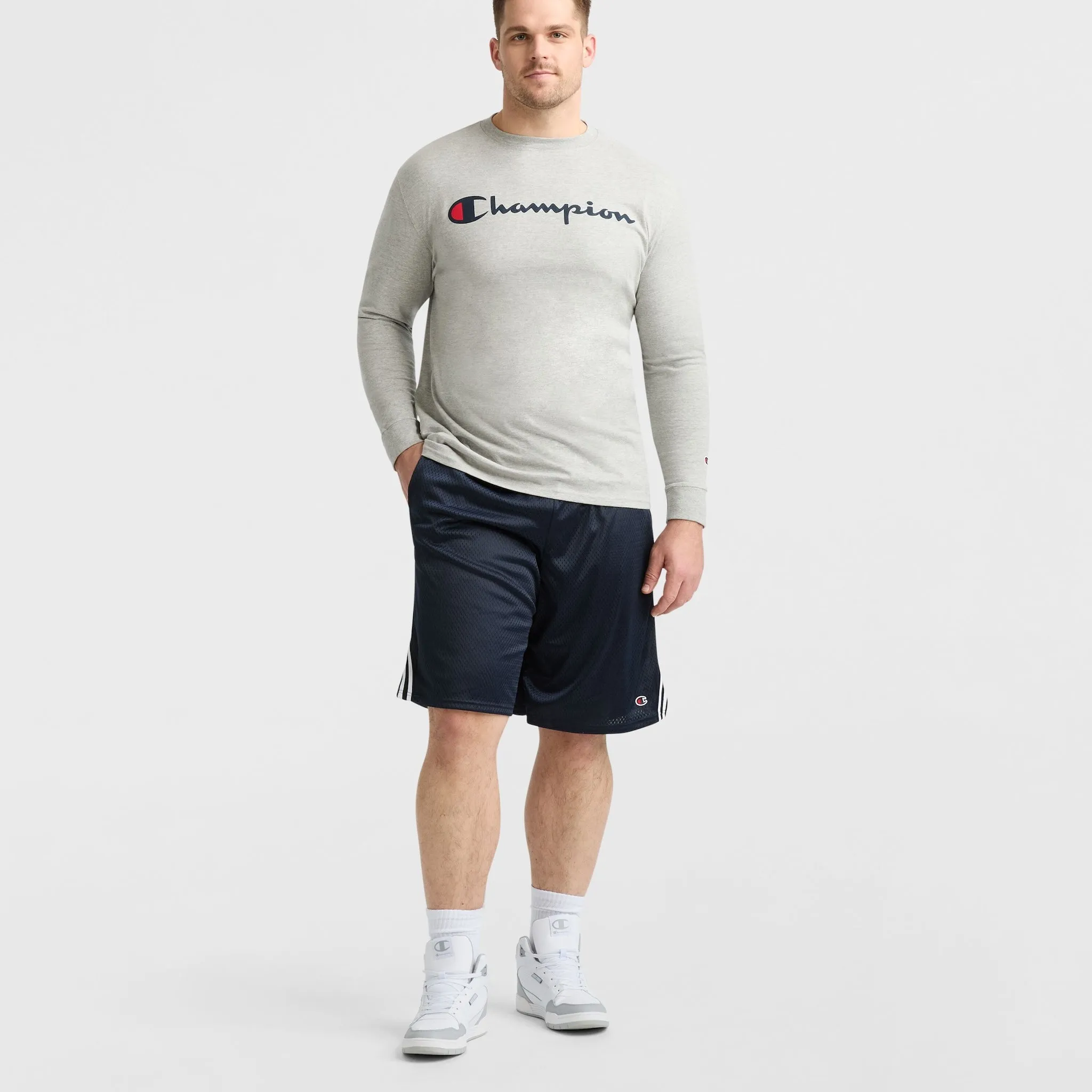 Classic Graphic Long-Sleeve T-Shirt, Script Logo - Big & Tall sold by Champion product image thumbnail 4