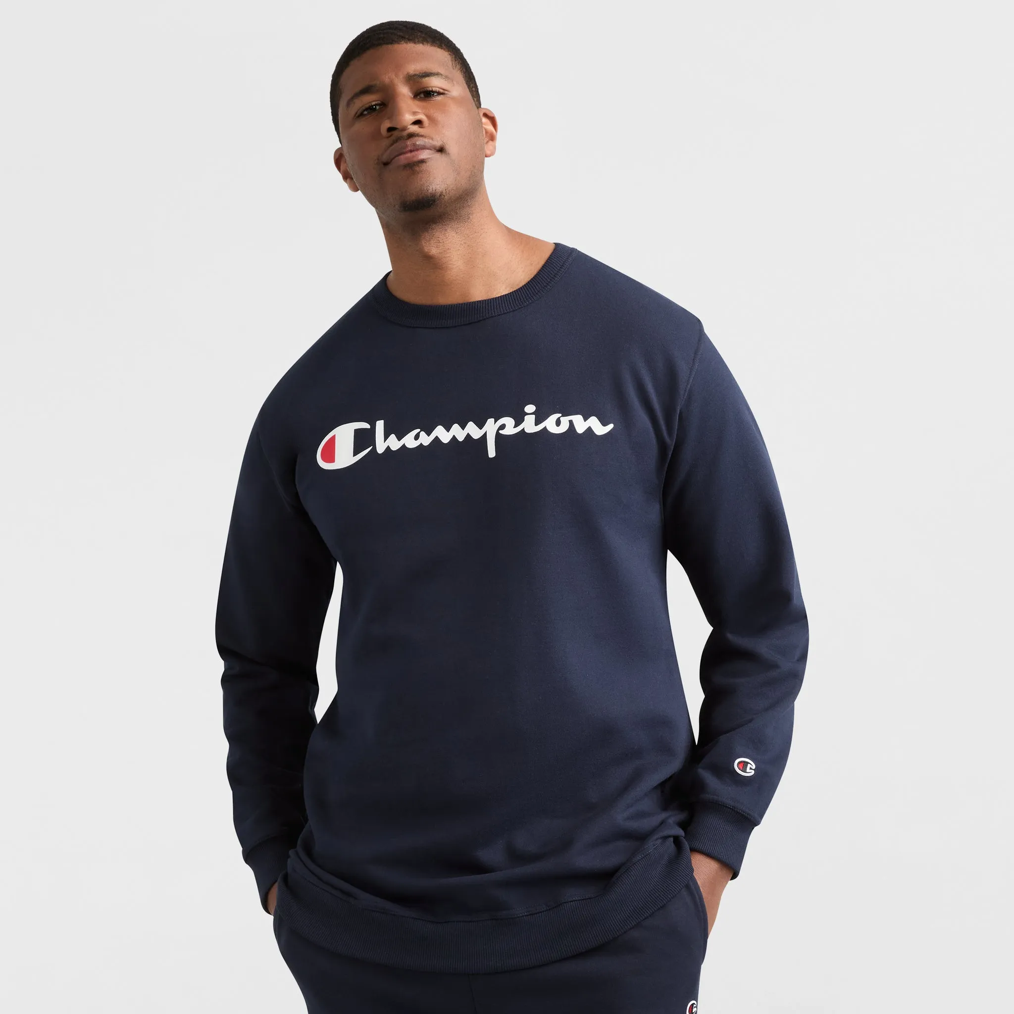 Powerblend Crewneck Sweatshirt, Script Logo - Big & Tall sold by Champion