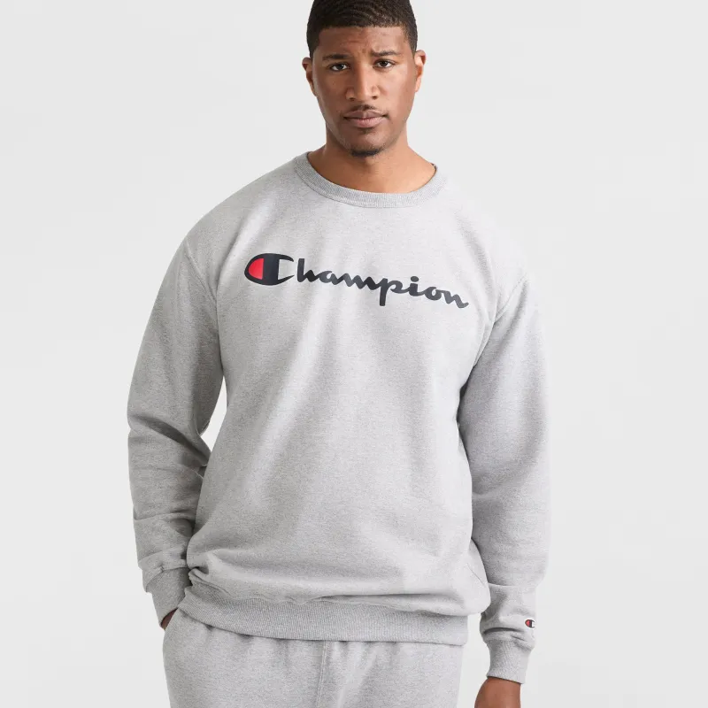 Powerblend Crewneck Sweatshirt, Script Logo - Big & Tall sold by Champion
