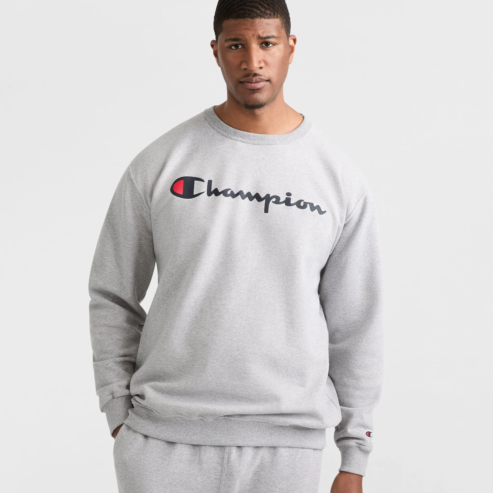 Powerblend Crewneck Sweatshirt, Script Logo - Big & Tall sold by Champion