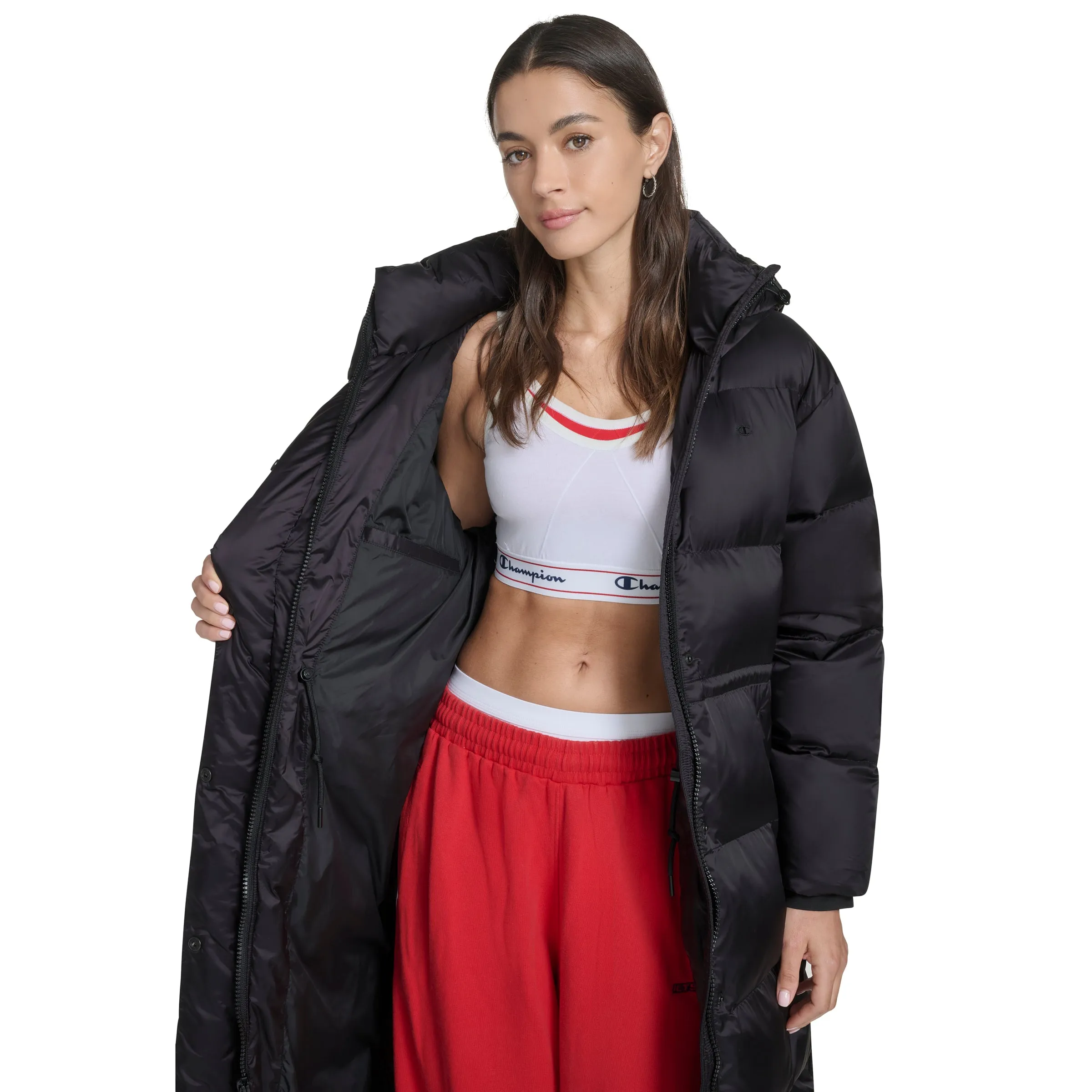 Maxi Length Cinch Waist Hooded Puffer sold by Champion product image thumbnail 3