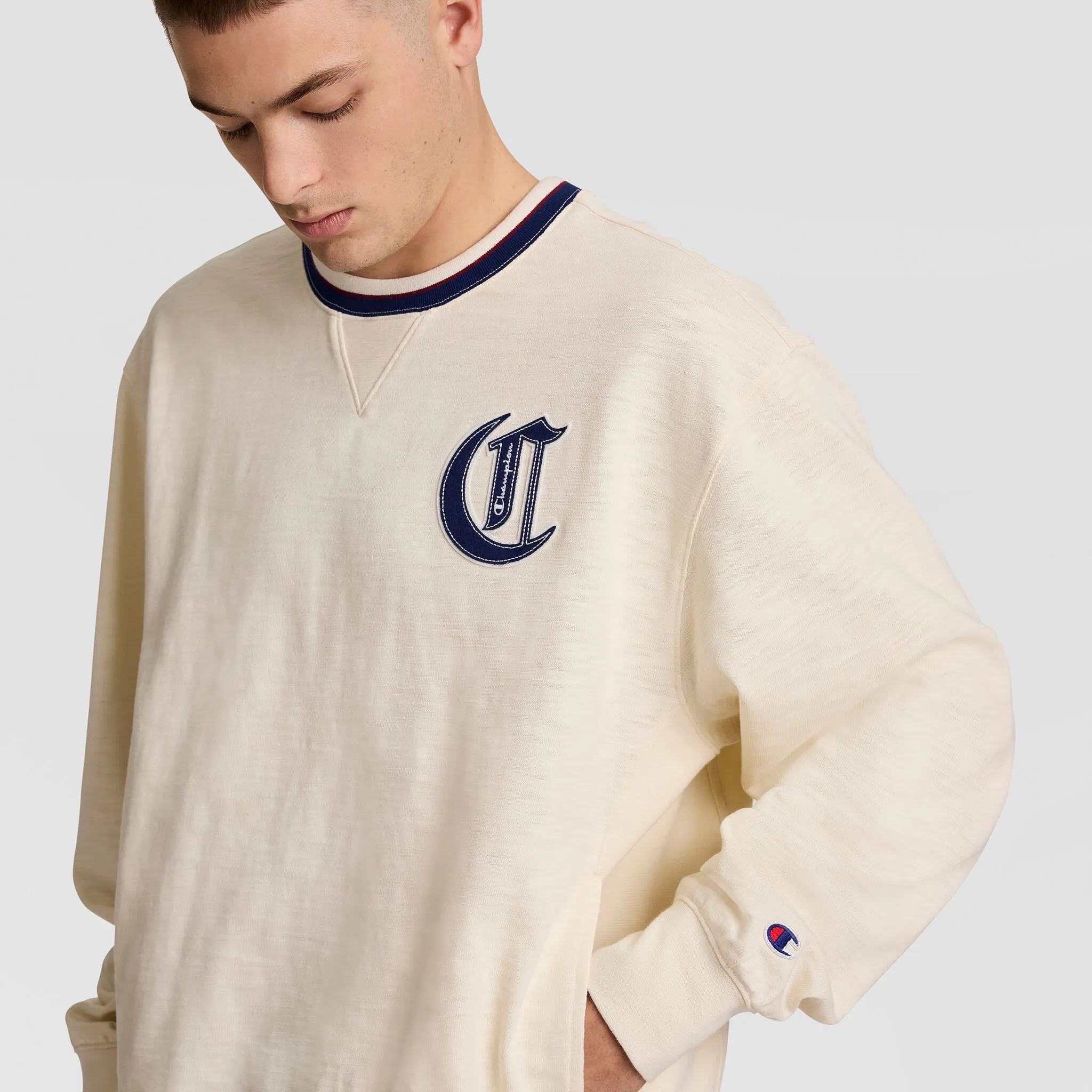 Modern Retro Washed Crew Sweatshirt, C Logo sold by Champion product image thumbnail 4
