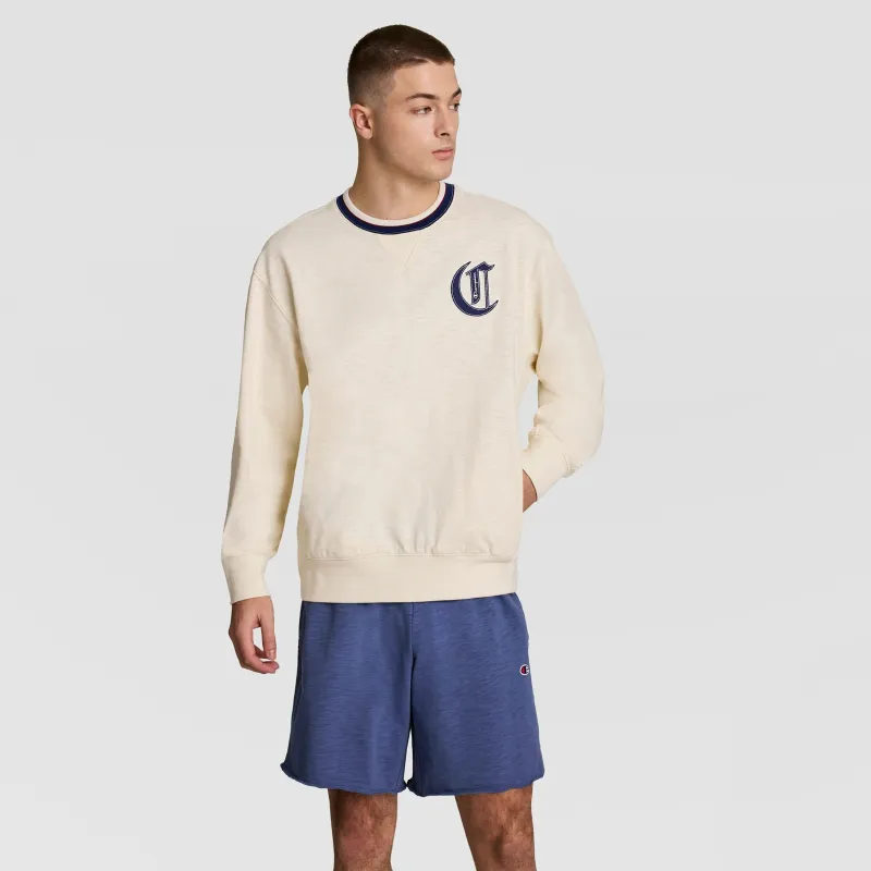 Modern Retro Washed Crew Sweatshirt, C Logo sold by Champion