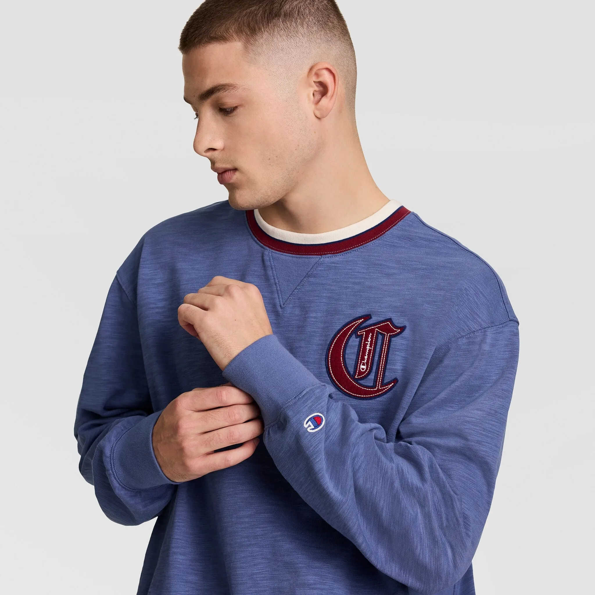 Modern Retro Washed Crew Sweatshirt, C Logo sold by Champion product image thumbnail 4