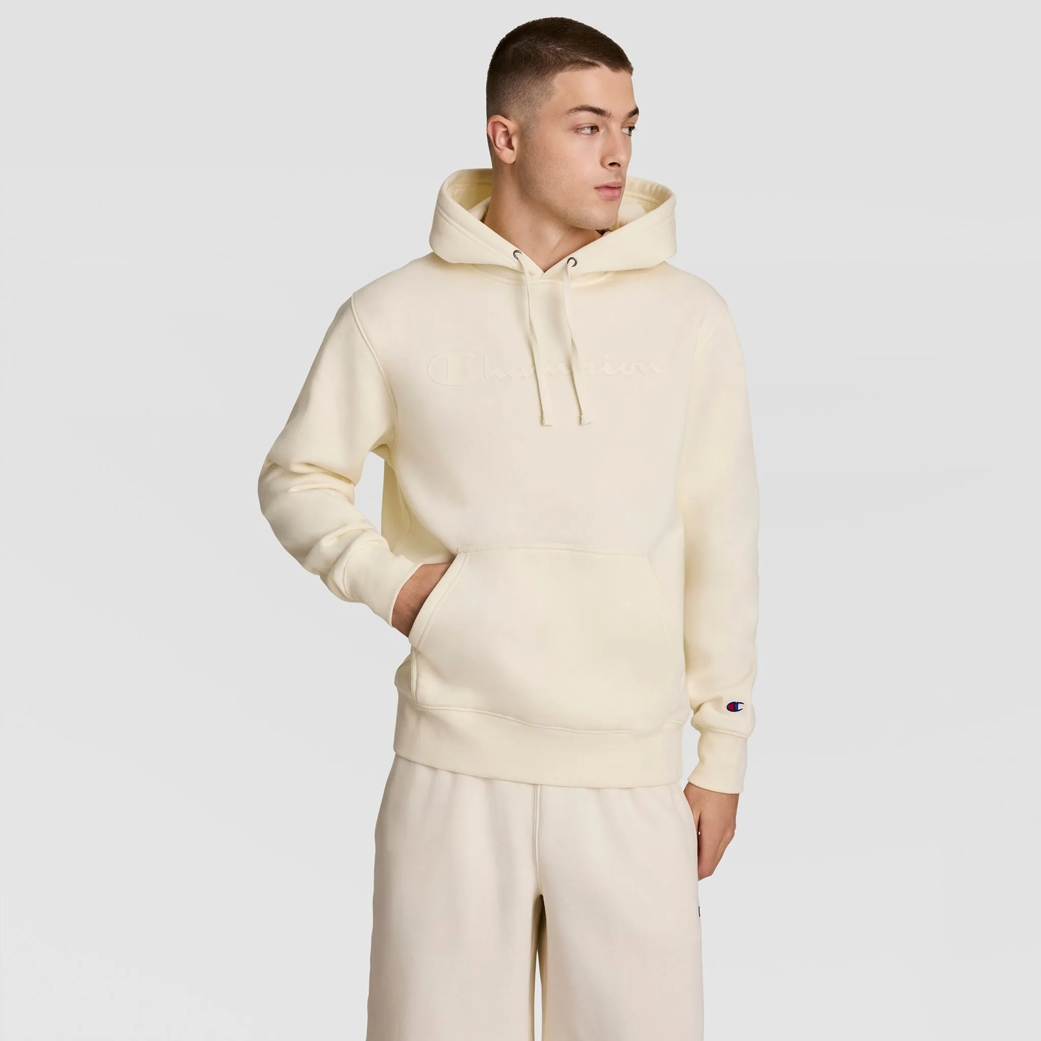 Powerblend Hoodie, Tonal Script Logo sold by Champion