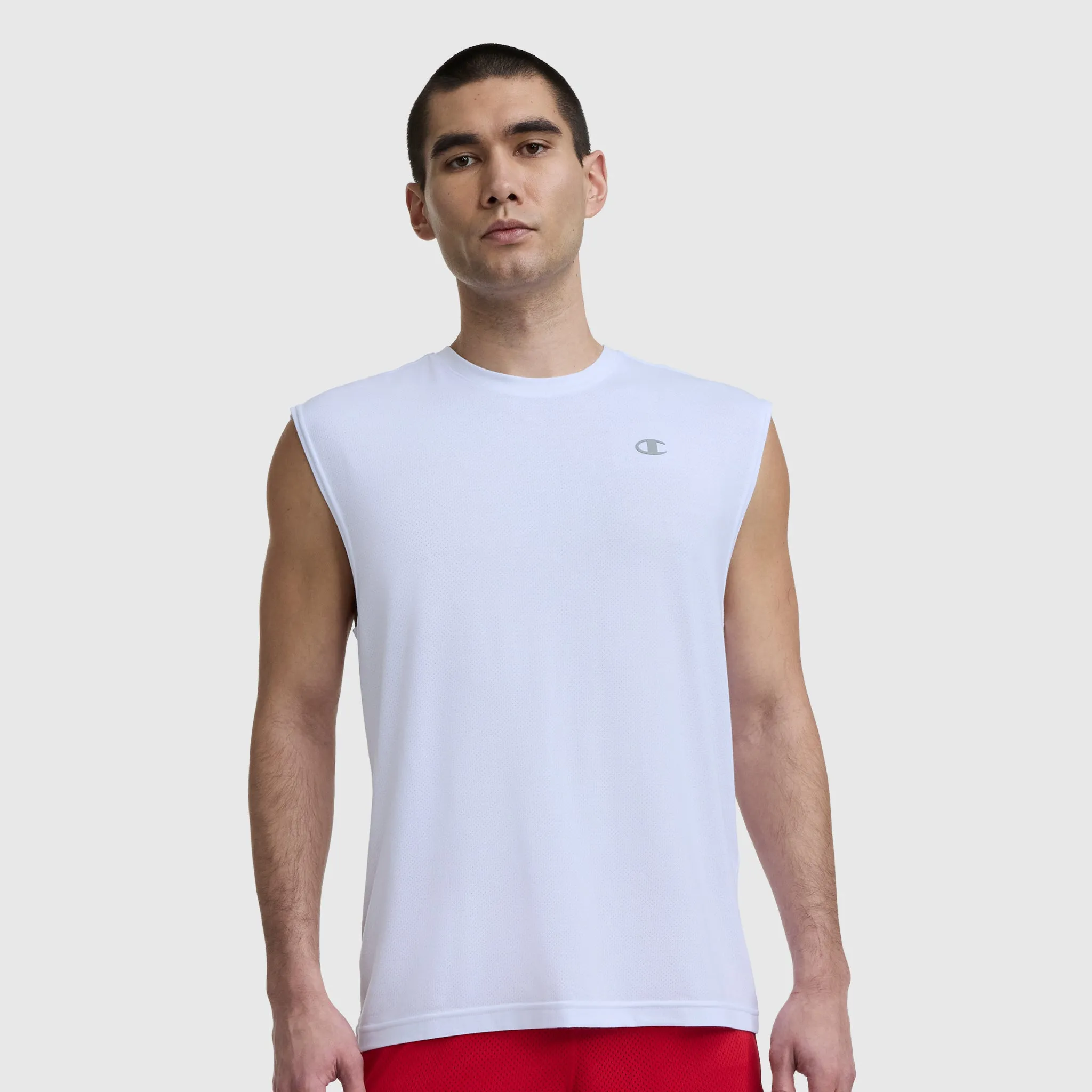 Sport Crewneck Muscle Tee, Script Logo sold by Champion