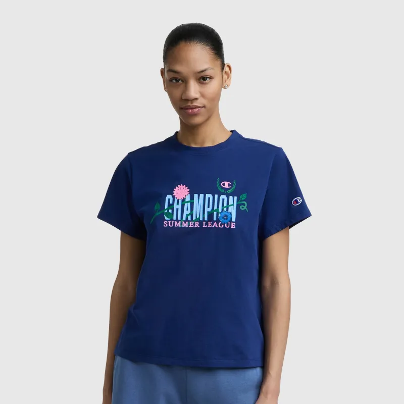 Summer League Graphic T-Shirt, C Logo made by Champion