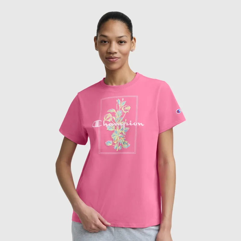 Painted Bouquet Graphic T-Shirt, C Logo made by Champion