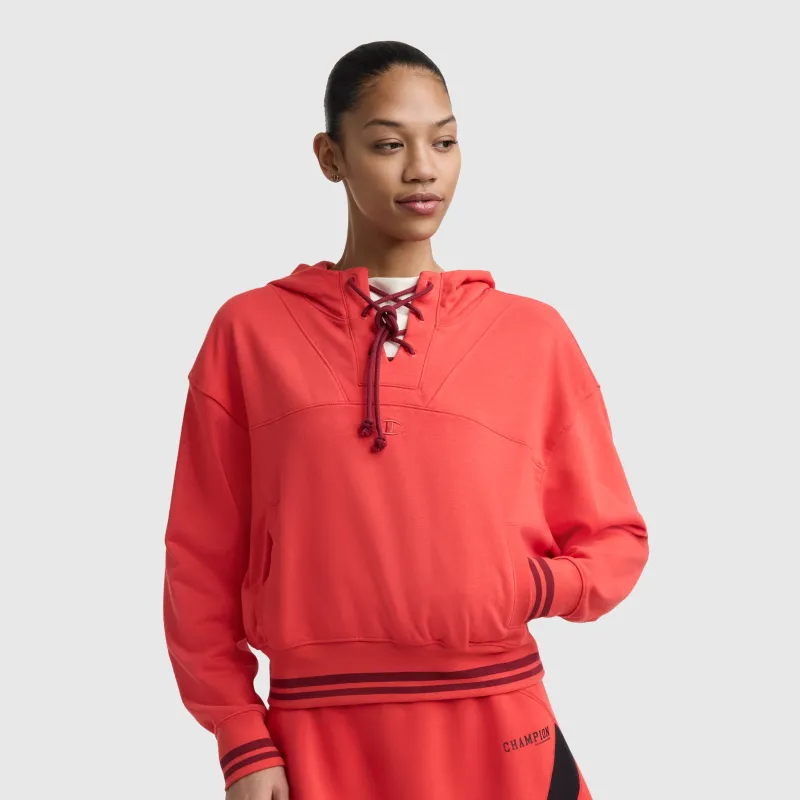 Tackle Lace Front Hoodie, Tonal Embroidered C Logo made by Champion