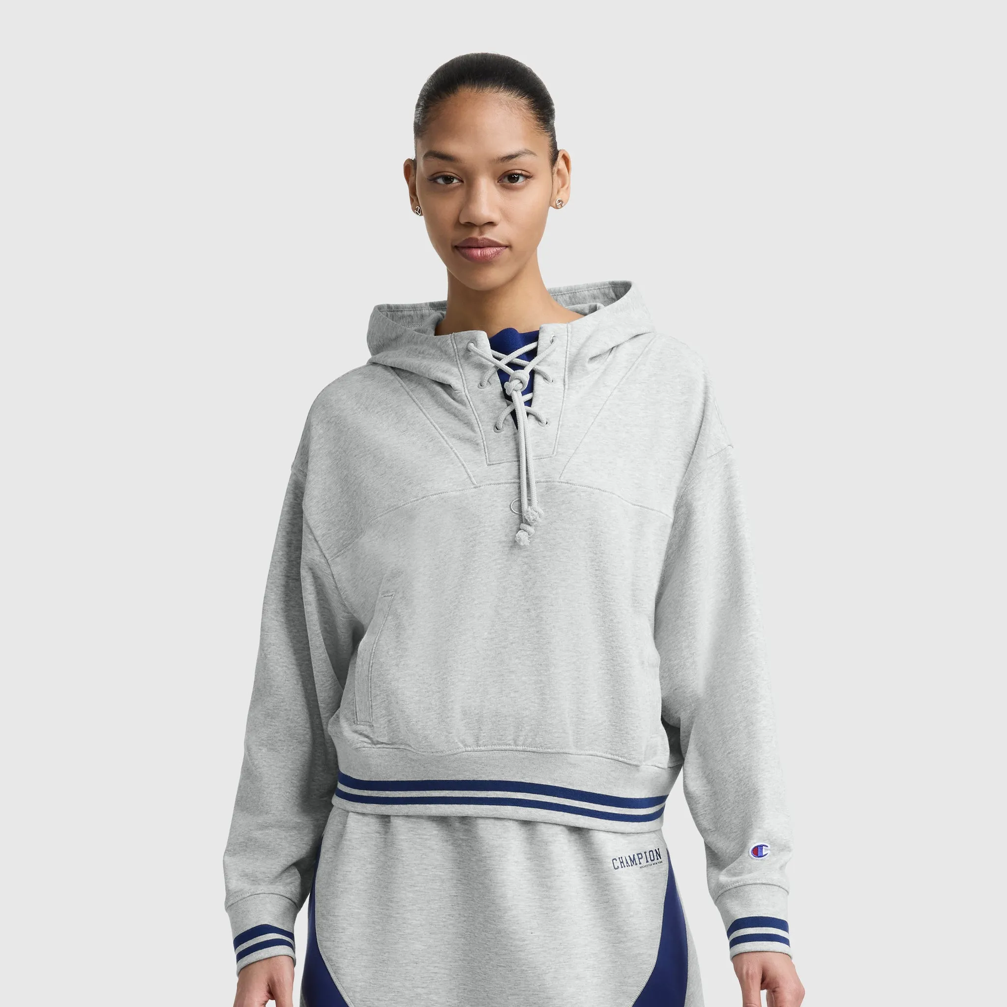 Tackle Lace Front Hoodie, Tonal Embroidered C Logo sold by Champion