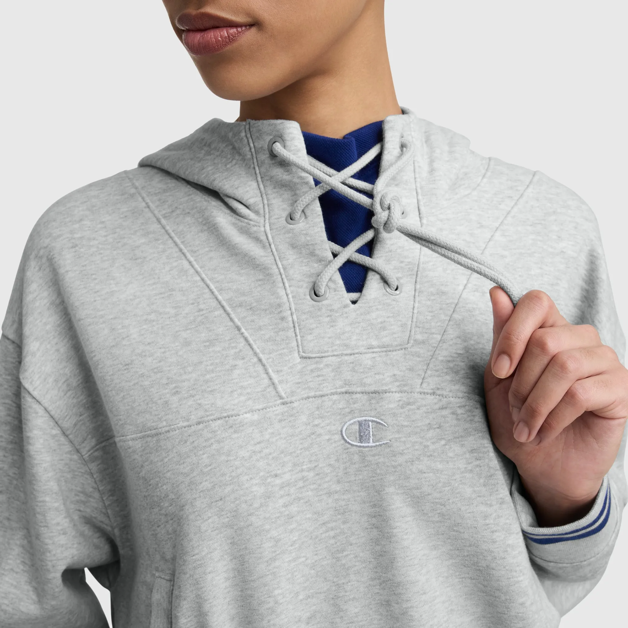 Tackle Lace Front Hoodie, Tonal Embroidered C Logo sold by Champion product image thumbnail 5