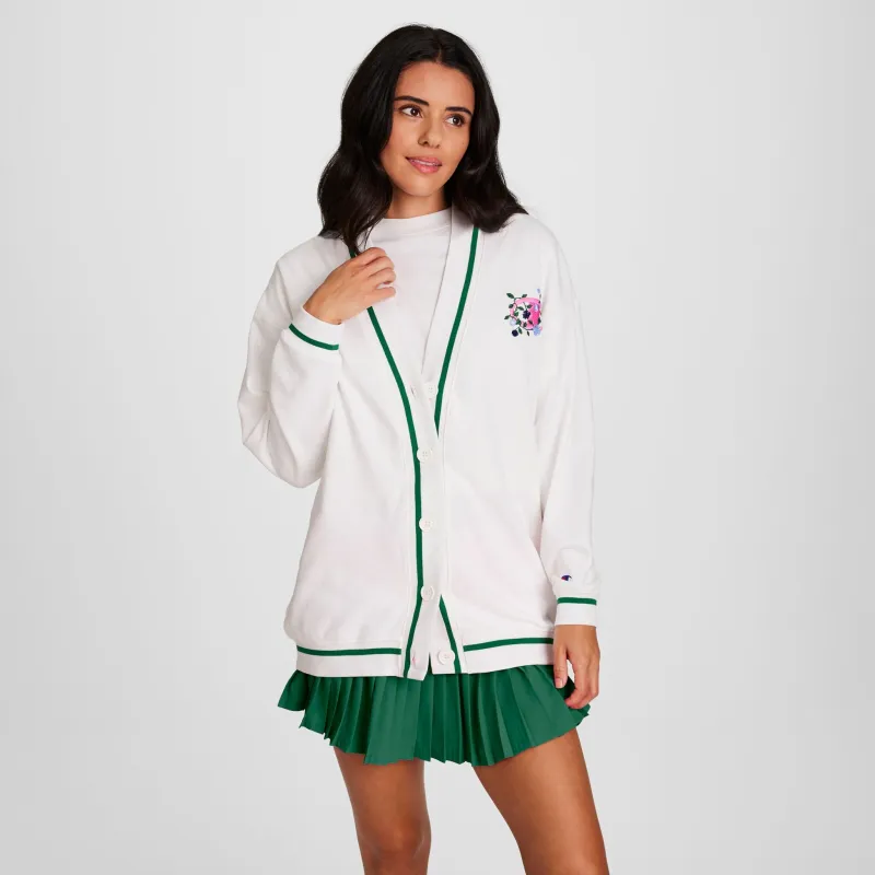 Country Club Cardigan, Embroidered Floral "C" Logo made by Champion