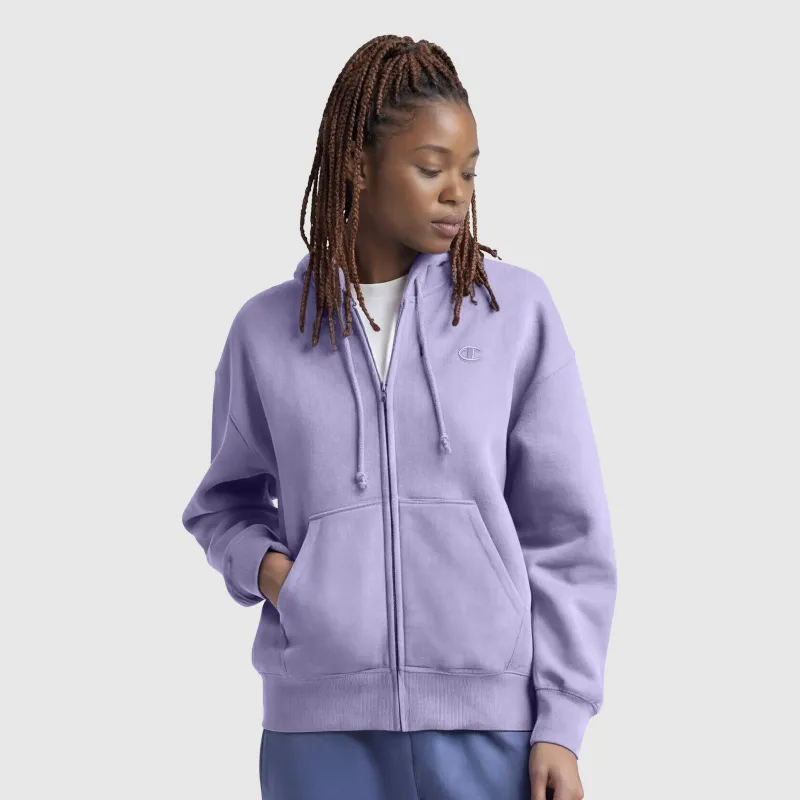 Powerblend Fleece Zip-Up Hoodie, C Logo made by Champion