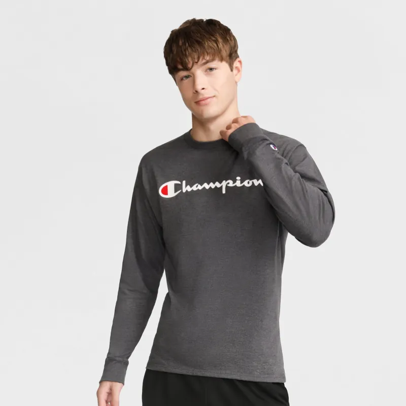 Classic Graphic Long-Sleeve T-Shirt, Script Logo made by Champion