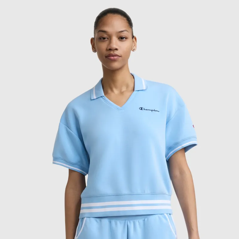 Tennis Court Polo, Embroidered Script Logo made by Champion