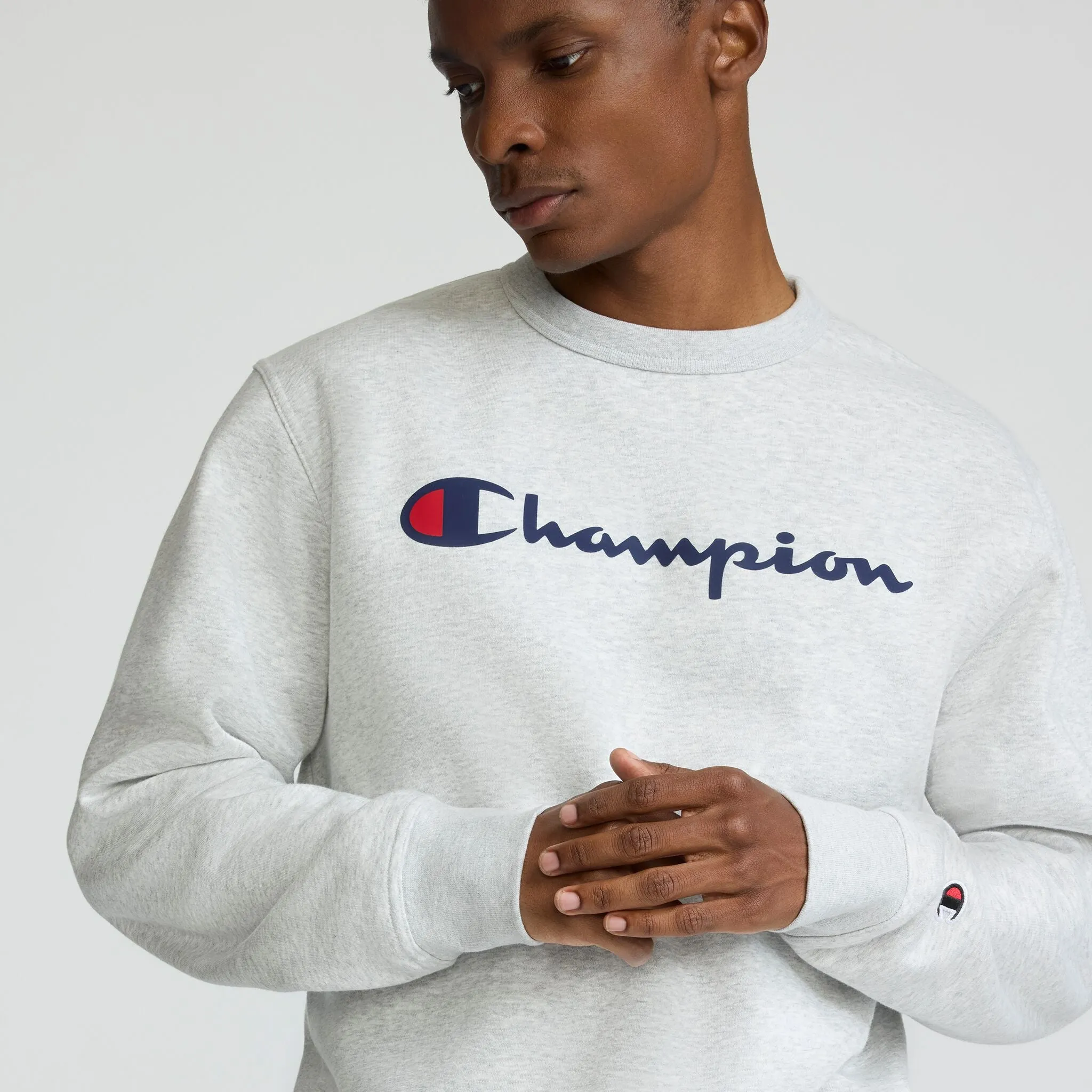 Powerblend Crewneck, Classic Script/Open Hem Sweatpants Set sold by Champion product image thumbnail 4