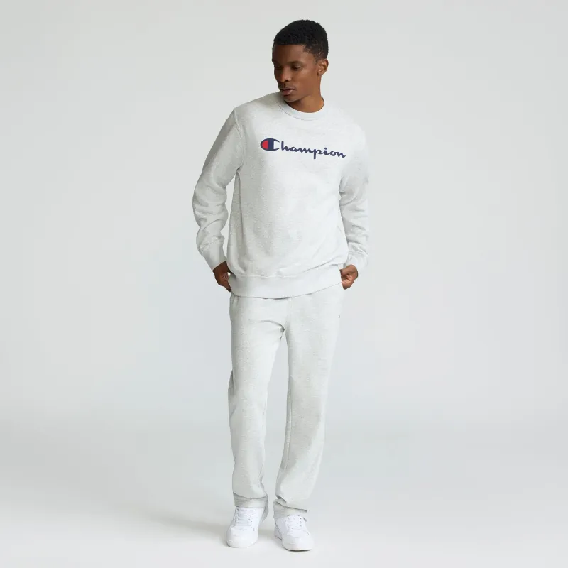 Powerblend Crewneck, Classic Script/Open Hem Sweatpants Set made by Champion