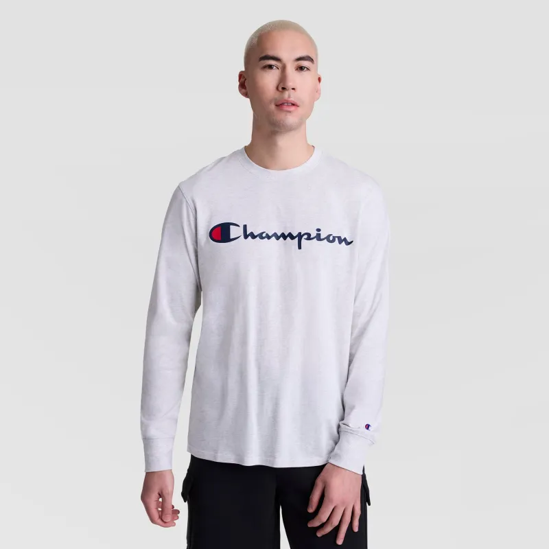 Classic Graphic Long-Sleeve T-Shirt, Script Logo made by Champion