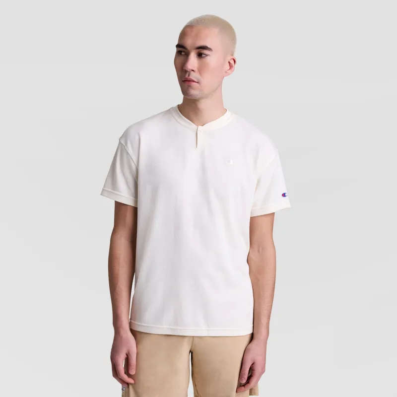Textured Henley, Tonal Embroidered C Logo made by Champion