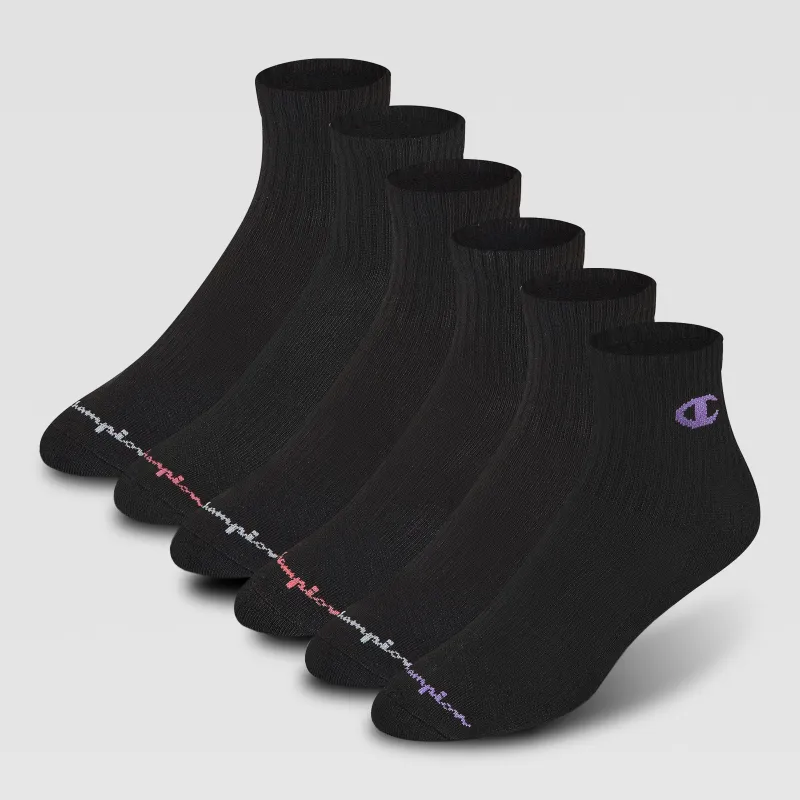 6Pk Women's Cushion High Quarter made by Champion