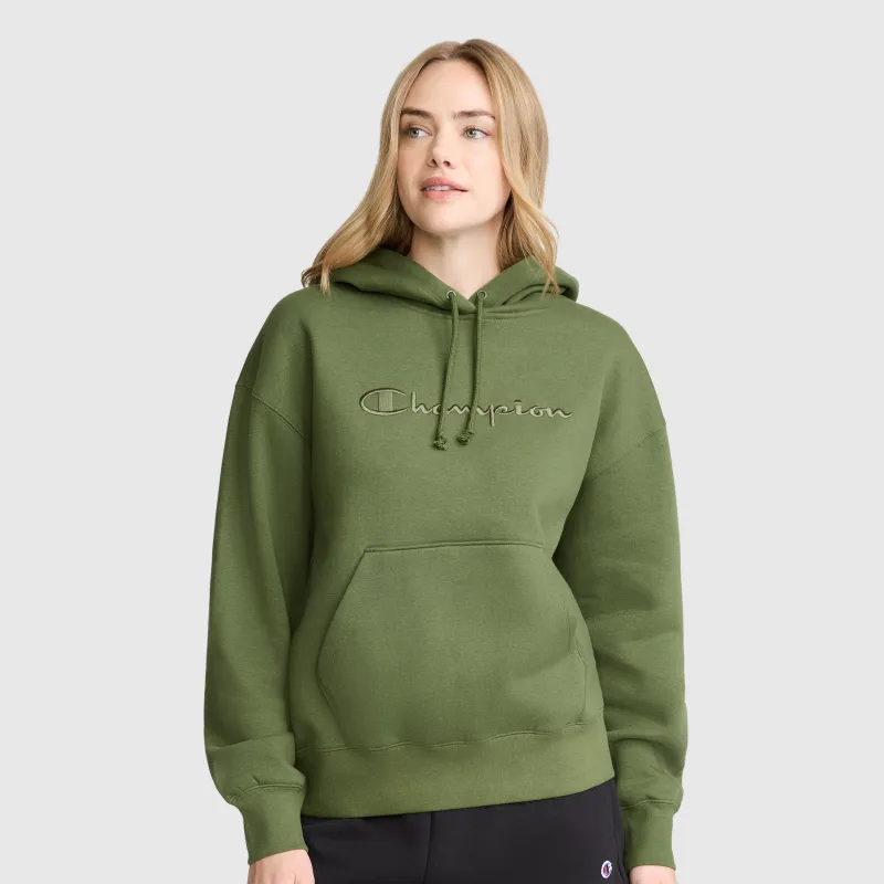 Tonal Script Freshman Powerblend Hoodie made by Champion