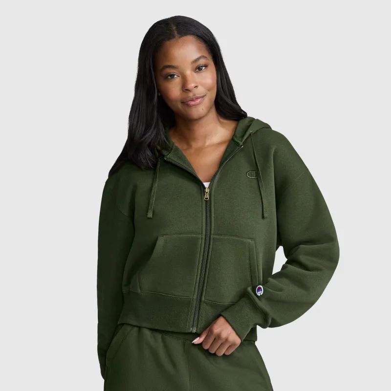 Cropped Zip-Up Hoodie made by Champion