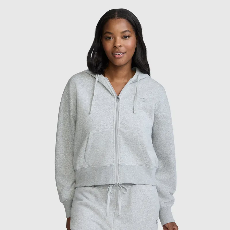 Cropped Zip-Up Hoodie made by Champion