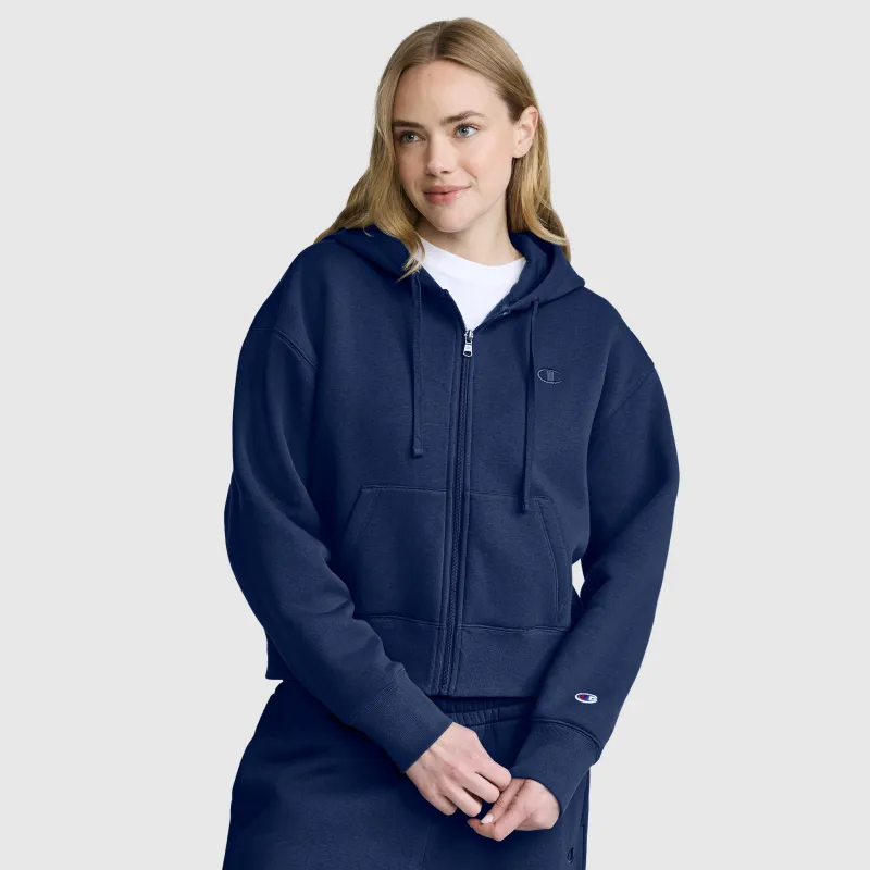 Cropped Zip-Up Hoodie made by Champion