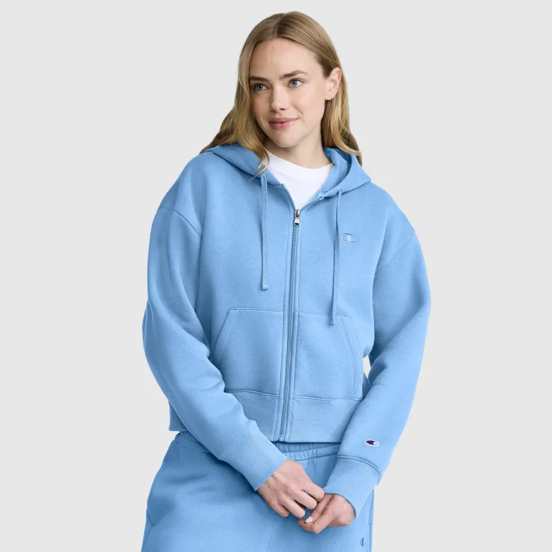Cropped Zip-Up Hoodie made by Champion