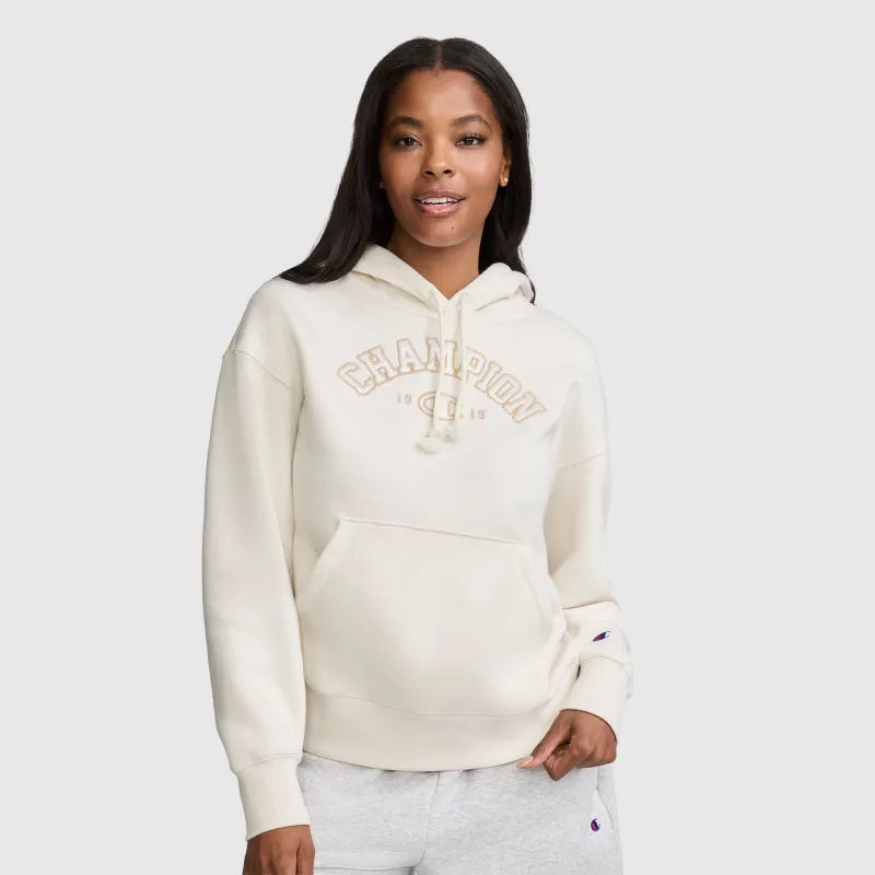 Fleece Hoodie, Satin Applique made by Champion