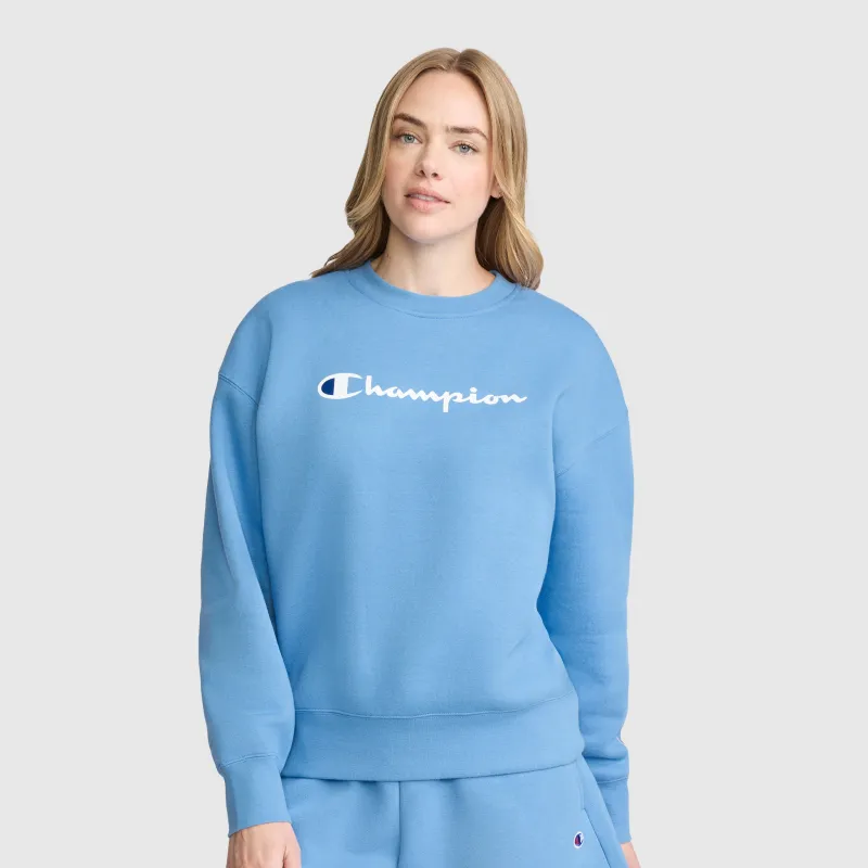 Powerblend Crewneck Sweatshirt, Script Logo made by Champion