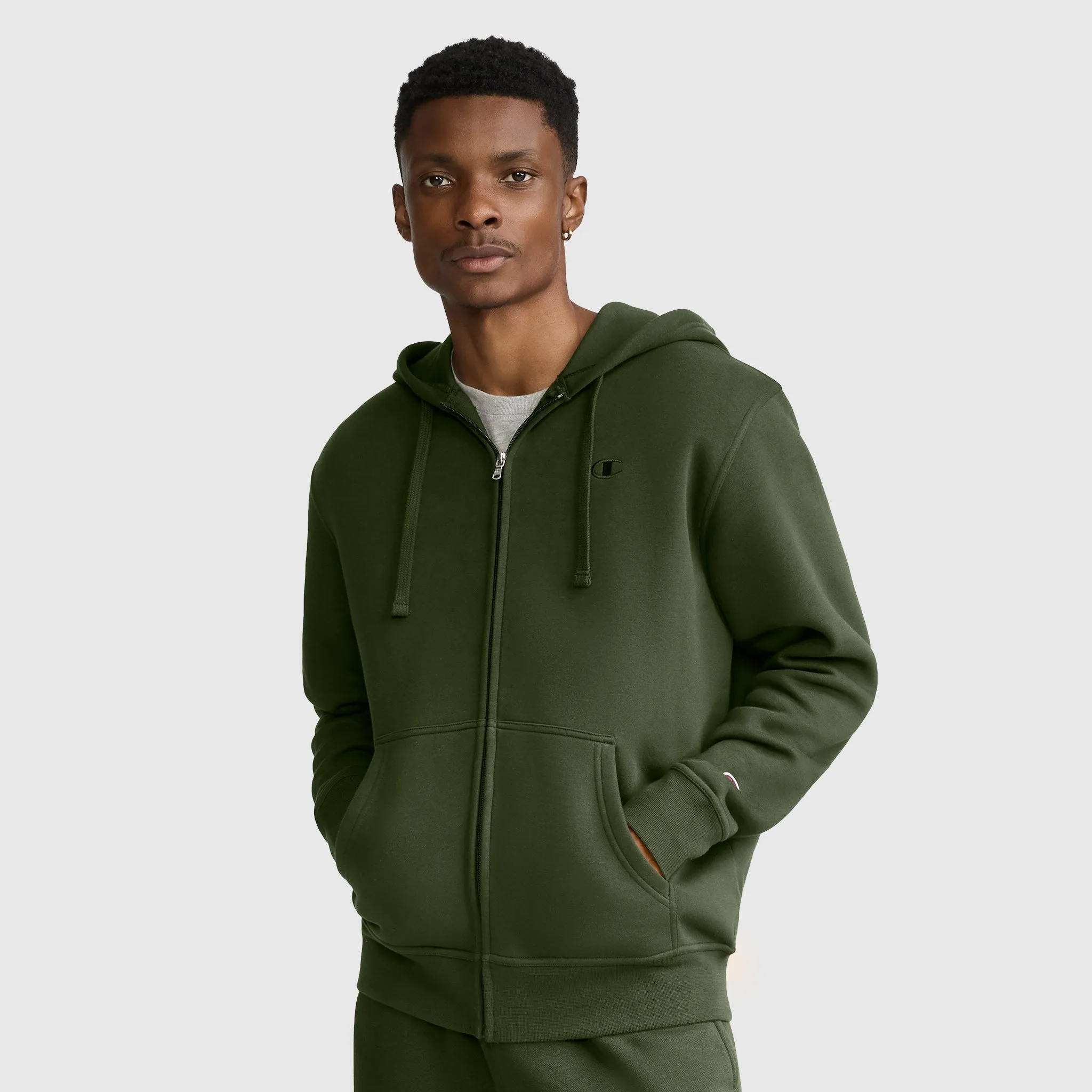 Powerblend Full-Zip Hoodie, C Logo sold by Champion
