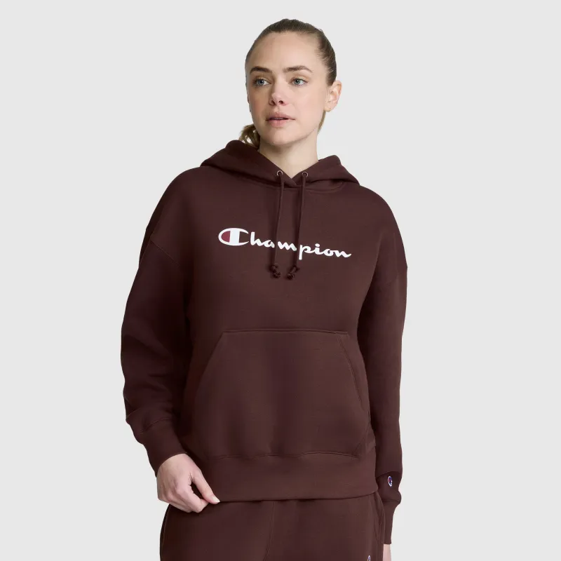 Champion Women’s Powerblend Relaxed Hoodie, Script Logo made by Champion