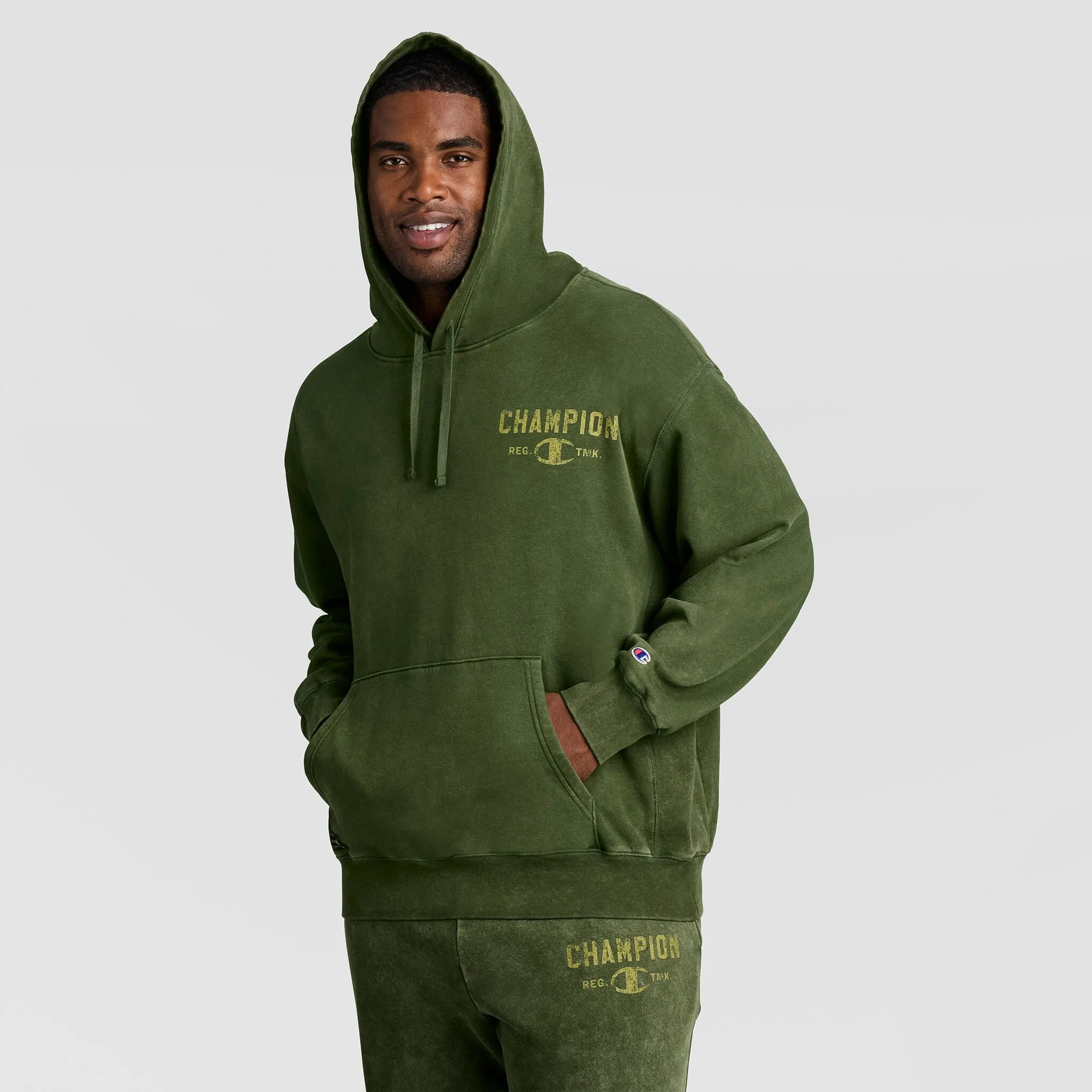 Mineral Wash Pullover Hoodie, C Patch Logo sold by Champion product image thumbnail 5
