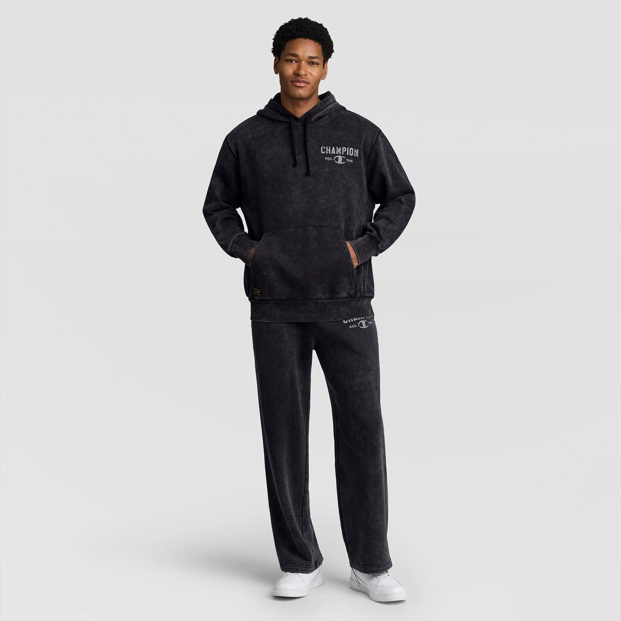 Mineral Wash Pullover Hoodie, C Patch Logo sold by Champion product image thumbnail 2