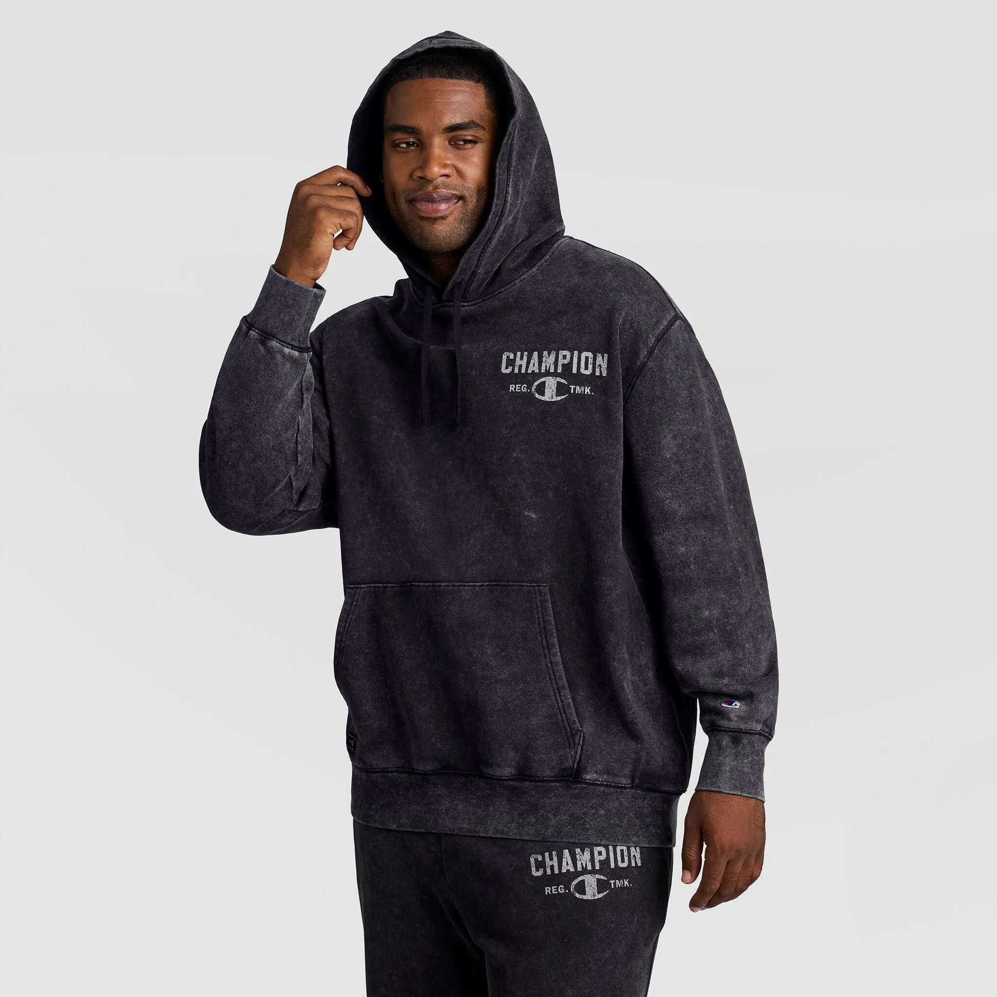 Mineral Wash Pullover Hoodie, C Patch Logo sold by Champion product image thumbnail 4