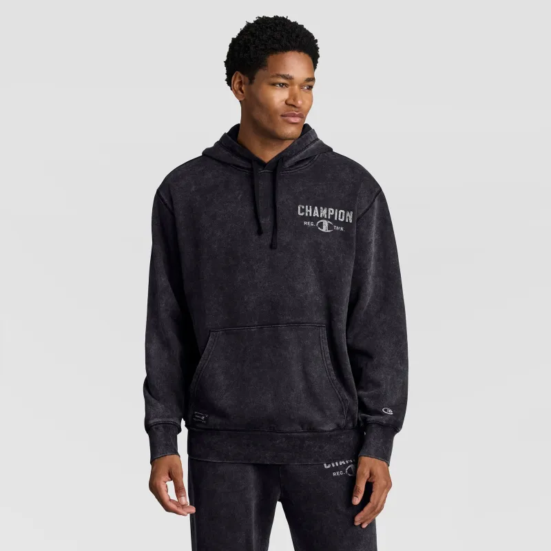 Mineral Wash Pullover Hoodie, C Patch Logo made by Champion